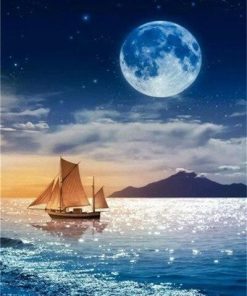 Moon and Sea Seascape Paint By Number