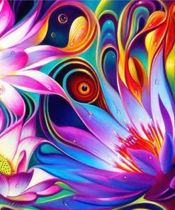 Abstract Colorful Flowers Flowers Paint By Number