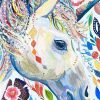 Unicorn Portrait Made of Flowers Animals Paint By Number