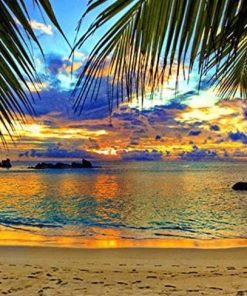 St Thomas Beach Sunset Landscape Paint By Number