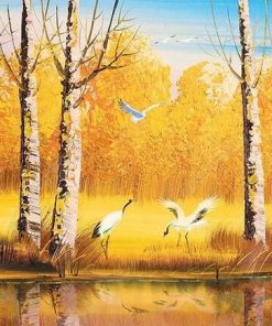 Birch Autumn Forest  Landscape Paint By Number