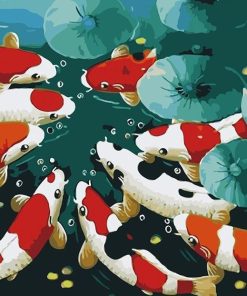 Colorful Koi Fish Animals Paint By Number