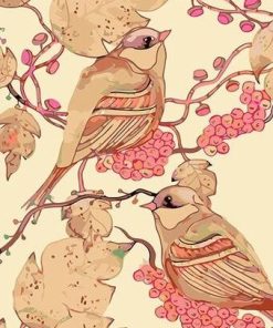 Pink Bird With Flowers Birds Paint By Number