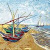 Fishing Boats Saintes Maries By Van Gogh Seascape Paint By Number