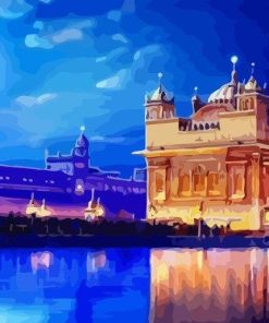 Harmandir Sahib Temple In India paint by numbers