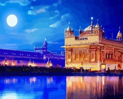 Harmandir Sahib Temple In India paint by numbers