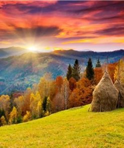 Sunrise Scenery Landscape Paint By Number