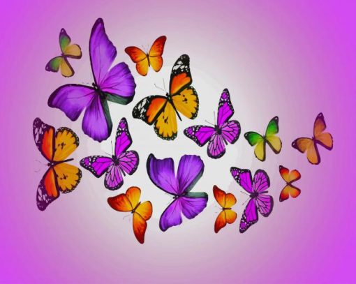 Colorful Butterflies paint by numbers