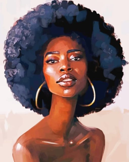 Afro Black Girl paint by numbers