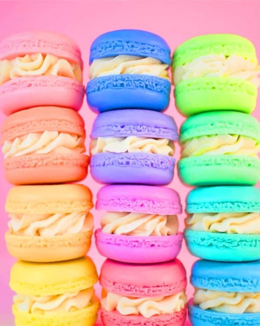 Colorful Macarons paint by numbers