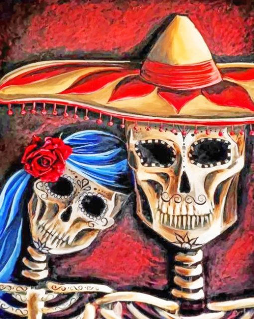 Skulls Couple paint by numbers