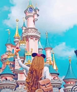 Girl Having Fun In Disney Paint by numbers