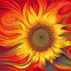 Abstract Sunflower paint by numbers