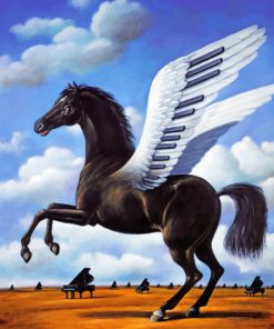 Black Horse Piano Wings paint by numbers