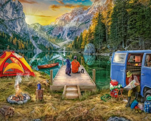 Camping In Banff Park paint by numbers