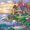 Lighthouse House garden Seaside paint by number