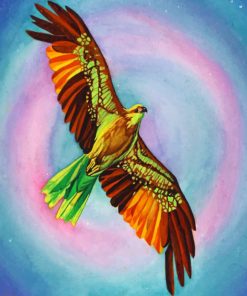 Colorful Hawk Bird paint by numbers