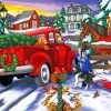 Snow Christmas Truck paint by numbers