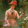 Vintage Woman In Garden paint by numbers