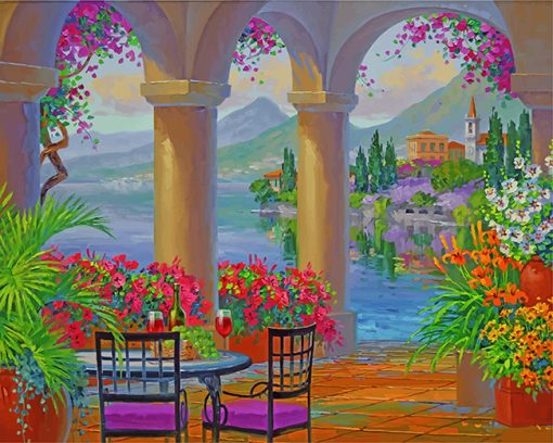 House Garden Lake Como paint by numbers