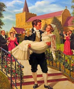 Vintage Bride And Groom Paint by numbers