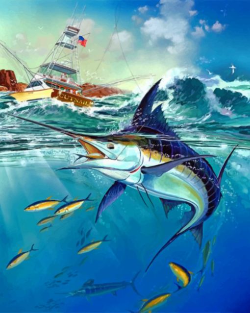 Jumping Sailfish paint by numbers