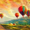 Hot Air Balloon Scene Paint by numbers