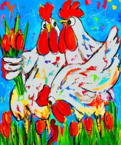 Chickens Art Paint by numbers