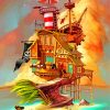 Pirate Ship House Paint by numbers