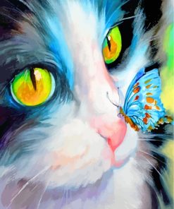 Cat And Butterfly Paint by numbers