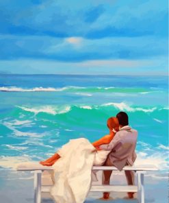 Romantic Couple By Beach Paint by numbers