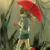 Anime Girl Holding Umbrella Paint by numbers