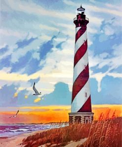 Cape Hatteras Light Sunset Paint by numbers