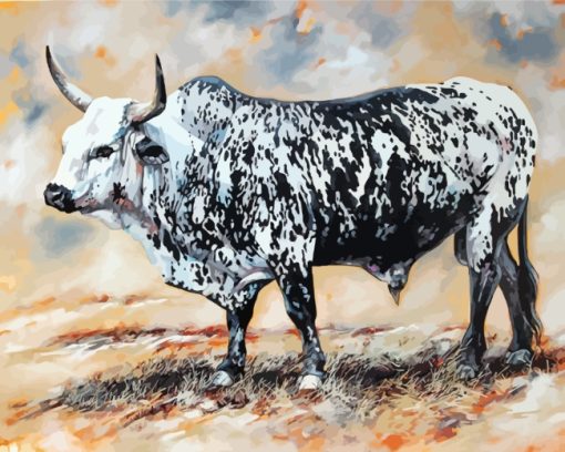 Black And White Nguni Paint by numbers