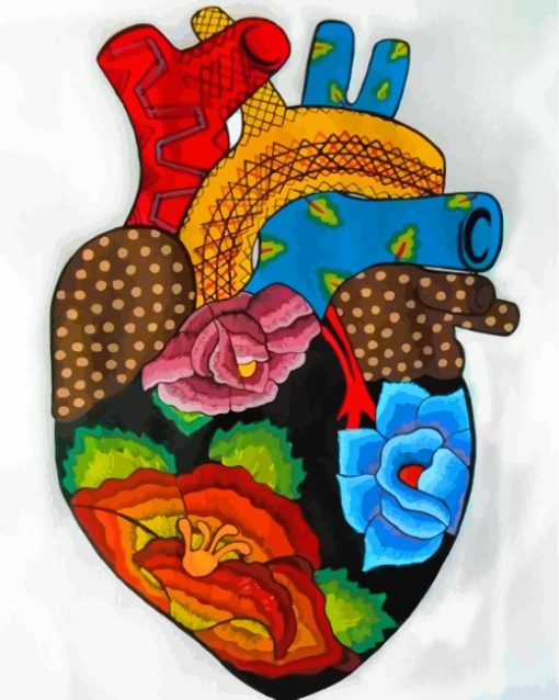 Heart Folk Art Paint by numbers