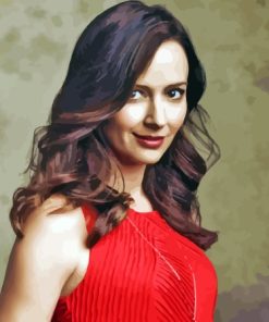 Amy Acker In Red Paint By Numbers