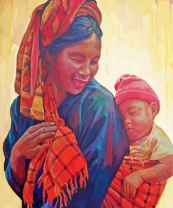 Asian Mother And Child Paint By Numbers