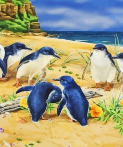 Baby Penguins On The Beach Paint By Numbers