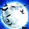 Blue Sky Full Moon Night Bats Paint By Numbers