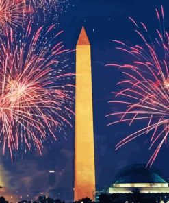 Fireworks At Washington Monument Paint By Numbers