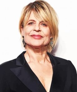 Old Actress Linda Hamilton With the Black By Painting With Numbers