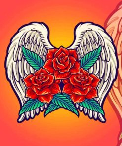 Rose With Angel Wings Paint By Numbers