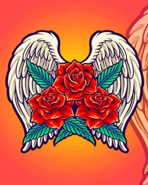 Rose With Angel Wings Paint By Numbers