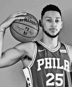 The Basketballer Ben Simmons Black And White Paint By Numbers