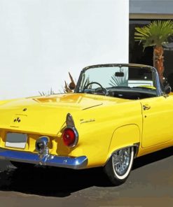 Vintage Yellow Convertible Thunderbird Car By Painting With Numbers