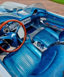 Blue Chevrolet Corvette Car Interior By Painting By Numbers