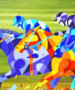 Cubism Horses Race Paint By Numbers