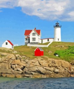 Maine Nubble Lighthouse York Paint By Numbers