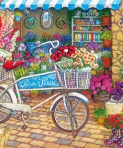 Bicycle At The Flowers Shop Paint By Numbers