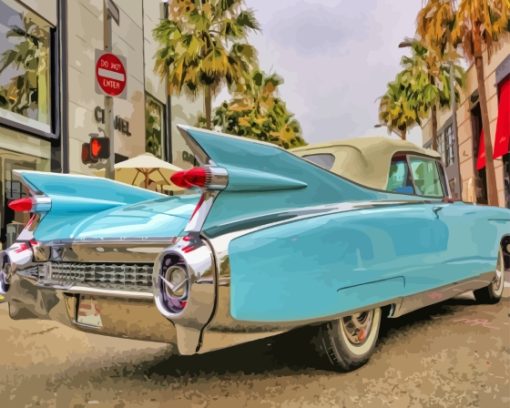 Blue Cadillac 1959 Car Paint By Numbers